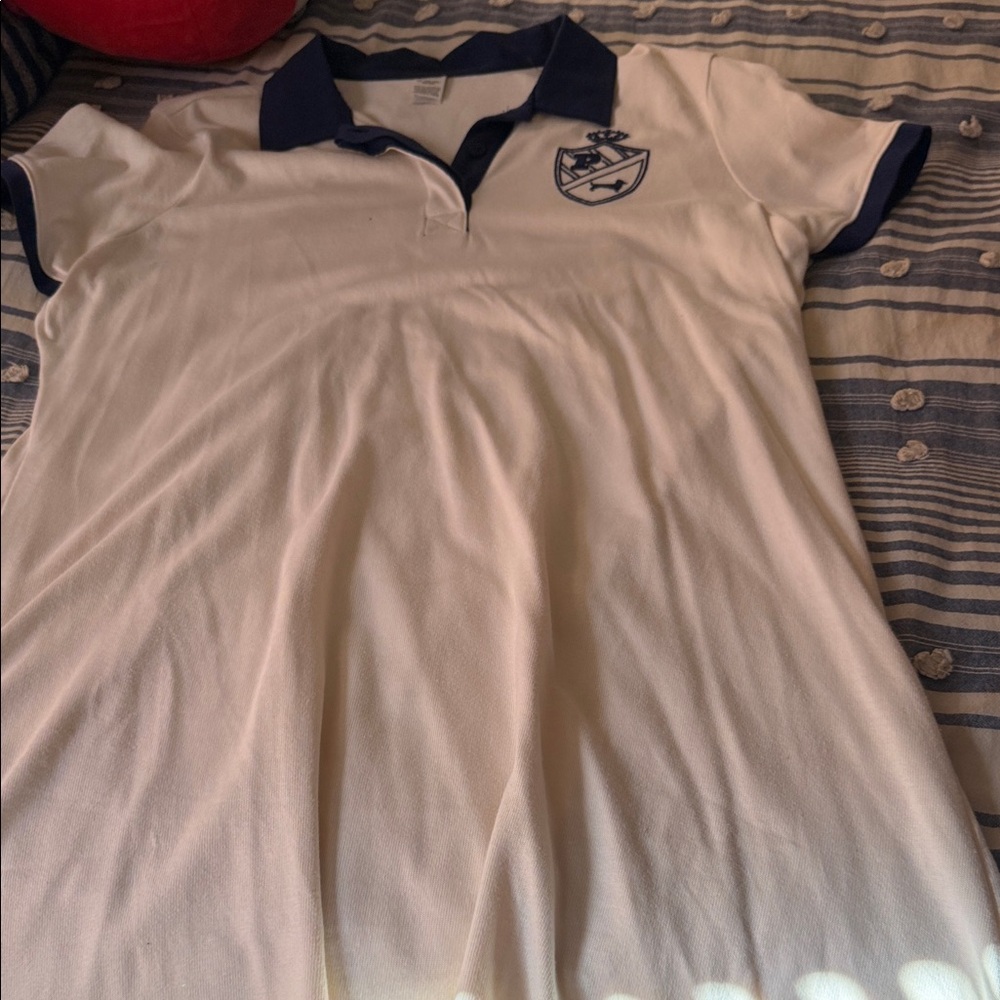 PINK Victoria's Secret White and Navy Polo Dress